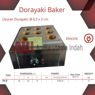 GETRA FY-9 FY 9 FY9 DORAYAKI BAKER PEMBUAT KUE BOLU ELECTRIC RED BEAN CAKE MACHINE - MESIN UNTUK MEMBUAT DORAYAKI