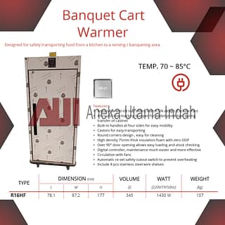 GETRA R16HF BANQUET CART WARMER FOOD WARMER MESIN PENGHANGAT MAKANAN - BODY STAINLESS STEEL