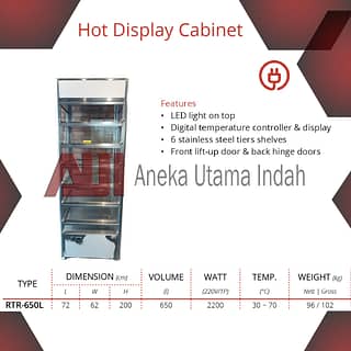 GETRA RTR-650L RTR 650L HOT DISPLAY CABINET ATAU CABINET FOOD WARMER ATAU CABINET PENGHANGAT MAKANAN