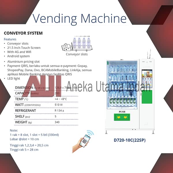 GEA D720-10C(22SP) VENDING MACHINE /MESIN PENDINGIN JUAL OTOMATIS